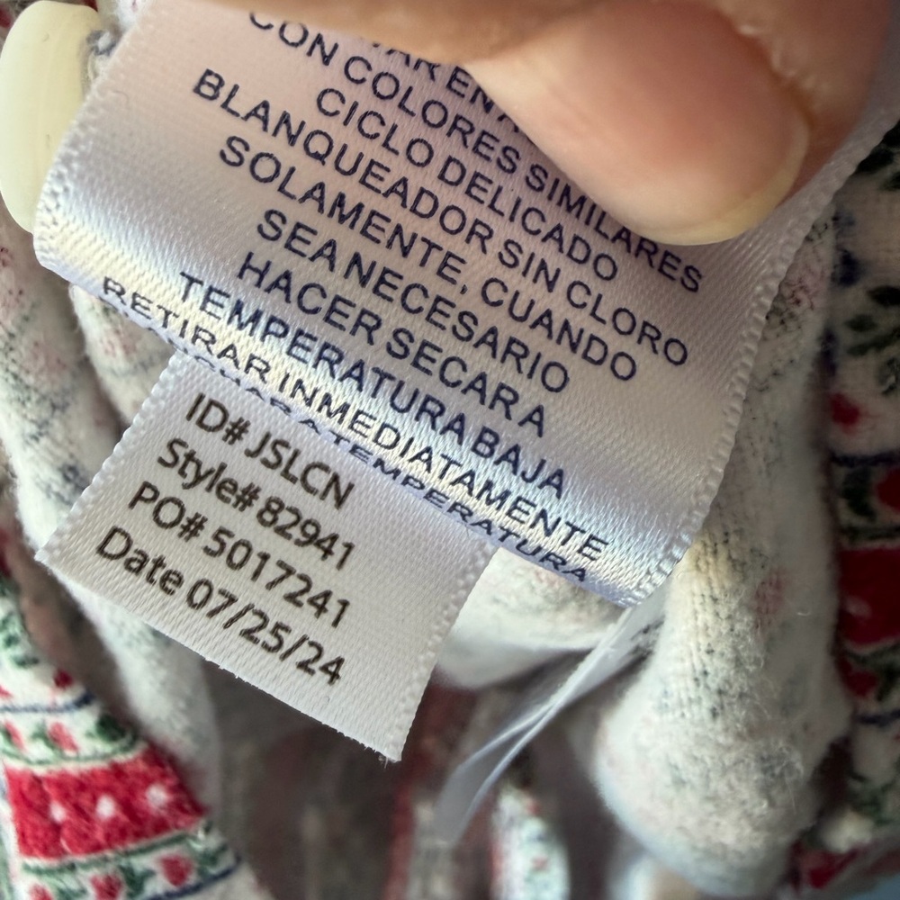 Lanz of Salzburg red white patterned 100% cotton flannel pajama set Women’s sz L - Picture 12 of 12